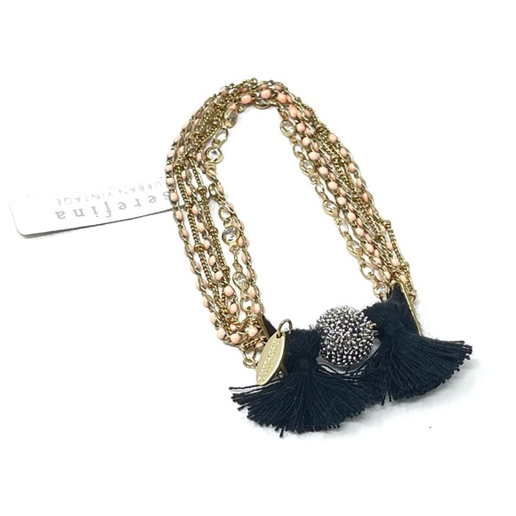 New Anthropologie x Serefina Beaded Tassel Layered Bracelet - Picture 1 of 6